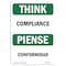 Signmission OSHA THINK Sign, Compliance, 10in X 7in Rigid Plastic, 7" W, 10" L, Landscape, OS-TS-P-710-L-11816 OS-TS-P-710-L-11816 - alternate 1